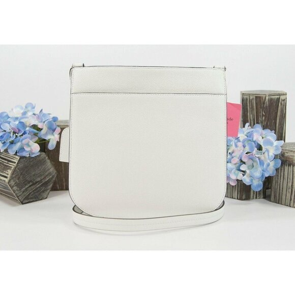 Kate Spade Optic White Navy Margaux Large Jewel Messenger Crossbody Bag NWT - Picture 4 of 5